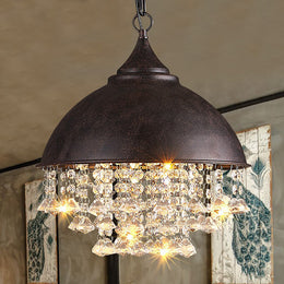 Rustic Industrial Chandelier Crystal Pendant Lighting Ceiling Light Fixture Lamp