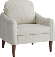 Corduroy Fabric Club Chair, Accent Barrel Chair, Furry Sherpa Elegant Armchair with Cozy Soft Padded, Suitable for Reception Room Bedroom Living Room Office