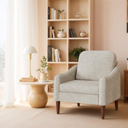 Corduroy Fabric Club Chair, Accent Barrel Chair, Furry Sherpa Elegant Armchair with Cozy Soft Padded, Suitable for Reception Room Bedroom Living Room Office