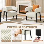 Corduroy Barrel Accent Chair Set of 2, Modern Upholstered Armchair with Solid Wood Legs, Cozy Leisure Chair with Pocket Coiled Seat for Living Room, Bedroom, Reading