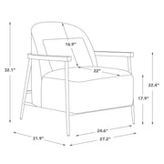 Accent Chair for Living Room, FSC Certified Modern Upholstered Faux Sherpa Fabric Armchair with Metal Frame and Wooden Armrests, Camel