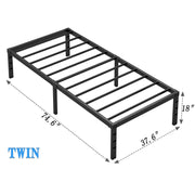 Modern Metal Bed Frame with Headboard and Storage - Queen, King, Twin, Full , Heavy Duty Sturdy Mattress Foundation, Easy Assembly, No Box Spring Needed, Black