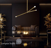 3 Light Sputnik Chandelier, Pendant Light for Kitchen Island, Contemporary Lighting, Chandelier For Bedroom, Living Room, Office, Entry Way