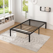 Modern Metal Bed Frame with Headboard and Storage - Queen, King, Twin, Full , Heavy Duty Sturdy Mattress Foundation, Easy Assembly, No Box Spring Needed, Black