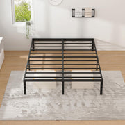 Modern Metal Bed Frame with Headboard and Storage - Queen, King, Twin, Full , Heavy Duty Sturdy Mattress Foundation, Easy Assembly, No Box Spring Needed, Black
