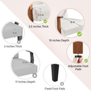 Fabric Accent Chair, Mid-Century Modern Armchair with Solid Wood Legs, Reading Leisure Chair with High Back for Living Room Bedroom Waiting Room,Ivory