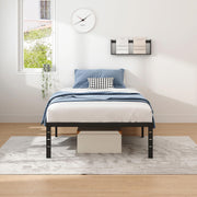 Modern Metal Bed Frame with Headboard and Storage - Queen, King, Twin, Full , Heavy Duty Sturdy Mattress Foundation, Easy Assembly, No Box Spring Needed, Black