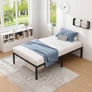 Modern Metal Bed Frame with Headboard and Storage - Queen, King, Twin, Full , Heavy Duty Sturdy Mattress Foundation, Easy Assembly, No Box Spring Needed, Black