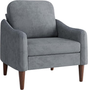 Corduroy Fabric Club Chair, Accent Barrel Chair, Furry Sherpa Elegant Armchair with Cozy Soft Padded, Suitable for Reception Room Bedroom Living Room Office