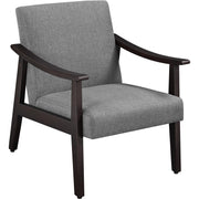 Accent Chair, Mid-Century Living Room Chair, Modern Linen Fabric Side Chair with High Back for Living Room/Office/Bedroom, Minimalist, Dark Gray